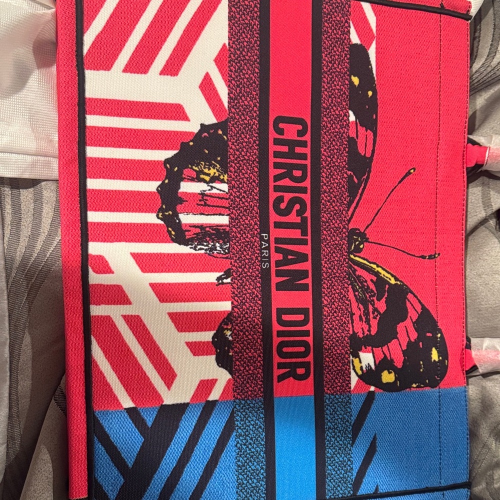 Dior Pink and Black Geometric Tote